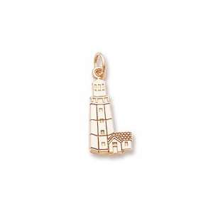  Montauk, Ny Lighthouse Charm in Yellow Gold Jewelry