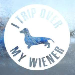  I Trip Ove Rmy Wiener White Decal Dog Laptop Window White 