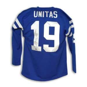  Johnny Unitas Autographed Baltimore Colts Blue Authentic 