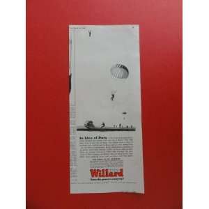 Willard batteries,1943 Print Ad. (soldiers.) Orinigal Magazine Print 