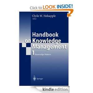  Knowledge Matters Clyde Holsapple  Kindle Store