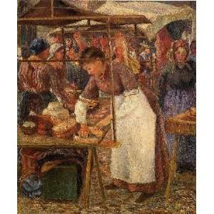   painting name The Pork Butcher, by Pissarro Camille