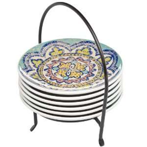  Signature Housewares Party Plates with Caddy, Moroccan 
