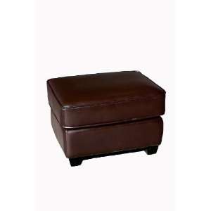  Modern Furniture  Dark Brown Full Leather Ottoman