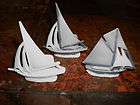 Metzler Ortloff? 3 Sailboat Card Holders ~ 2.75 & MINT