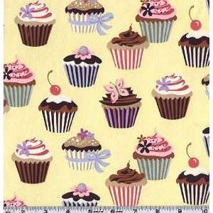   45 Wide Cupcake Buttercup Fabric By The Yard Arts, Crafts & Sewing