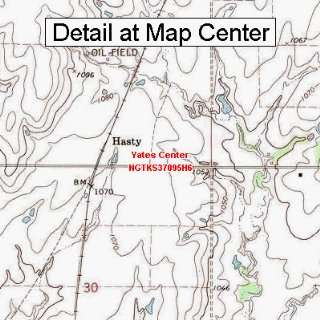  USGS Topographic Quadrangle Map   Yates Center, Kansas 