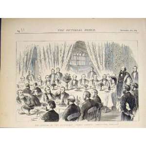    Southport Winter Garden Banquet Old Print 1874