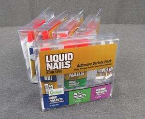 LOT 5 NEW Liquid Nails Adhesive Variety Pack Metal Wood  