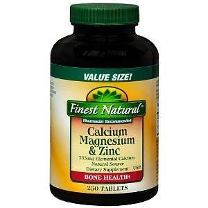 Finest Natural Calcium Magnesium & Zinc Tablets, 250 ea 