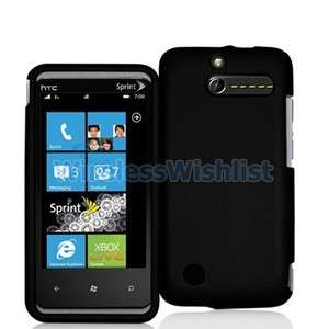 Black Hard Rubberized Case Cover for HTC Arrive 7 Pro  
