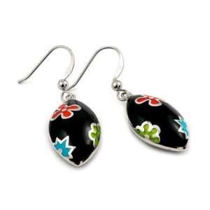  Black W/mlt Designo Marquise Earrings 