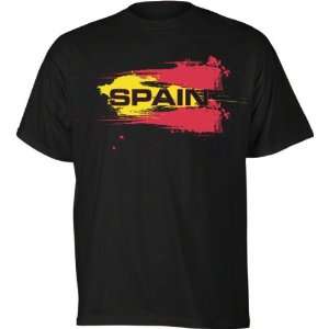 Spain Black Horizontal Streaky Flag International T Shirt 