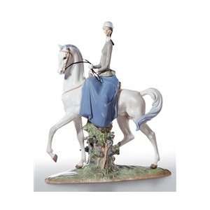  Lladro Porcelain Figurine Woman On Horse