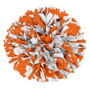 Color Mix Plastic Cheerleaders Poms ORANGE/WHITE 3/4 W 6 L   2 COLOR 