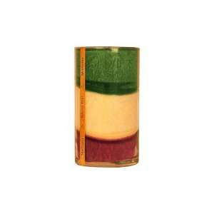  Mistletoe Candle BQT Jar   Three color layers Forest Green 