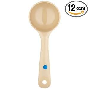 Carlisle 432606 Beige 3 Oz. Measure Misers Solid Short Spoon with Blue 