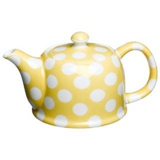 Yedi Houseware Classic Coffee and Tea White Dots 20 Ounce Teapot, Pink 