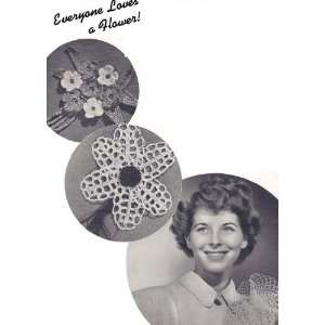 Vintage Crochet PATTERN to make   Flower Lapel Corsage Motif Hair. NOT 