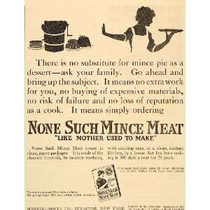  1909 Ad None Such Mince Meat Pie Dessert Merrel Soule 