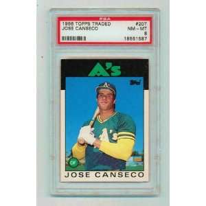   1986 Topps Traded #20T RC Rookie Jose Canseco PSA 8