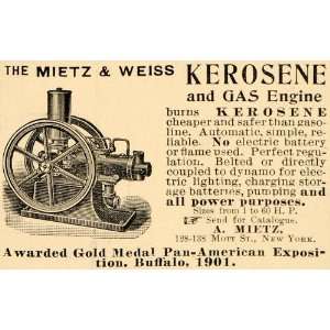  1902 Ad Mietz Weiss Kerosene Gasoline Automatic Engine 