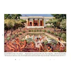 1941 Middle Kingdom Children play in Water Gardens Country Mansion   H 