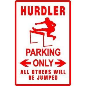  HURDLER PARKING track & field sport run sign
