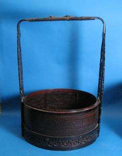 Antique 27 Chinese Hand Woven Wedding Basket c. 1920  