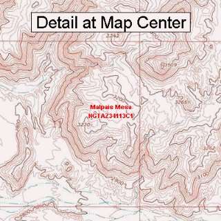   Topographic Quadrangle Map   Malpais Mesa, Arizona (Folded/Waterproof