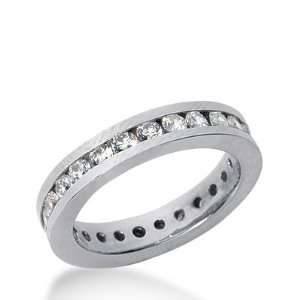  14K White Gold 1.2ct Diamond Wedding Band G H Color and 