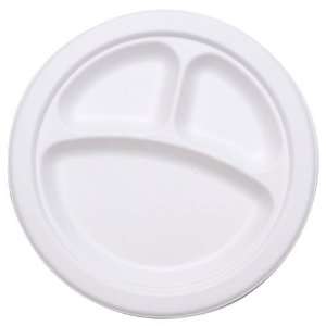  IFN Green 29 3007 10 Three Compartment Bagasse Plate 