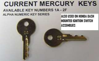   Mercury Mariner Force Honda Outboard Motor Spare Boat Ignition Keys