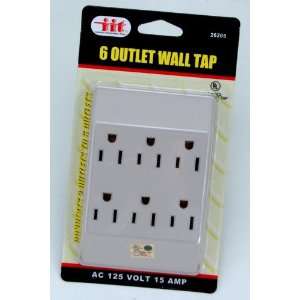  IIT  6 Outlet Grounded Wall Tap  Polarized (Cream) UL A 