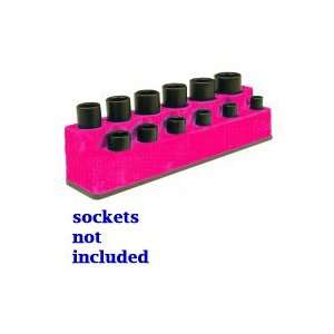   in. Drive 12 Hole Hot Pink Impact Socket Holder