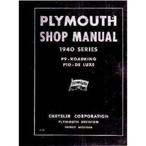  1940 PLYMOUTH P9 P10 Shop Service Repair Manual Book 