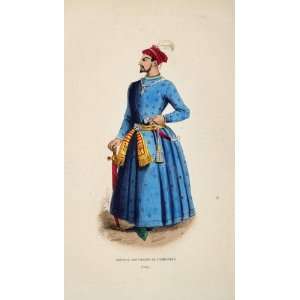  1845 Print Costume Military Uniform India General Delhi 