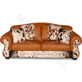 Top Grade Leather Sectional Sofa Nailhead Hair on Hide  