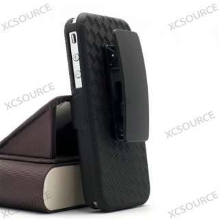 Black hard case cover stand belt clip guard holster for iphone 4 4G 4S 