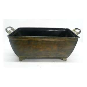  Large Rectangle Tin Tub with Cast Handles