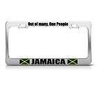 JAMAICA OUT OF MANY ONE PEOPLE COUNTRY LICENSE PLATE FRAME STAINLESS
