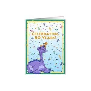  Dinos 80th Birthday Party Invitation Card Toys & Games