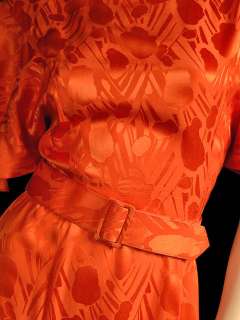 Vintage Orange Silk Dress Joanie Char 1980’S 1930 Look  