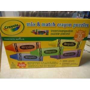  Crayola Mix & Match Crayon Puzzle   5 crayon shaped puzzles 