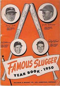 Famous Slugger Yearbook 1950   Ted Williams Jackie Robinson  