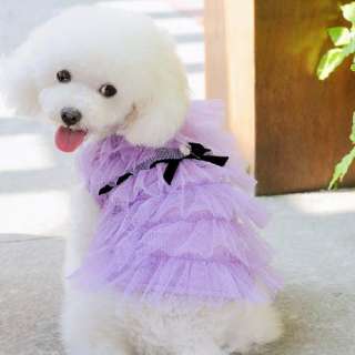 COLOR Luxury Cat Dog clothes Party Wedding Princess Layer skirt dress 