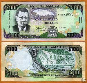 Jamaica, $100, 2007, P NEW, P 84, UNC  