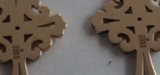 James Avery 14K Gold Adorned Cross Leverback Earrings  