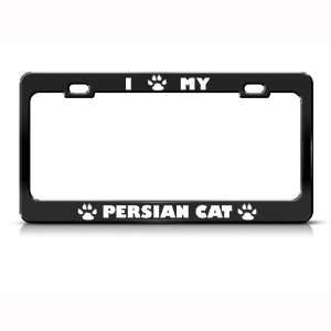 Persian Cat Black Animal Metal license plate frame Tag Holder