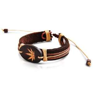  Adjustable Genuine Leather Bracelet   Weed Jewelry